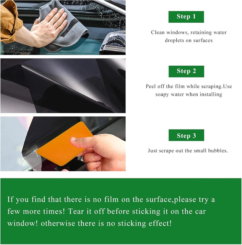 YTFRL Windshield Tint Strip, 59.05"×7.87" Car Window Sun Visor Tints Film with Scraper, Universal Front Windscreen Heat Control Tint Strip Styling Decoration for Car Truck SUV RV - Image 3